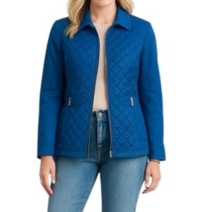 Jones Blue Quilted Insulated Coat Medium